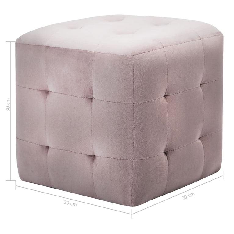 Nachtkastjes 2 st 30x30x30 cm fluweel roze MeubelReus