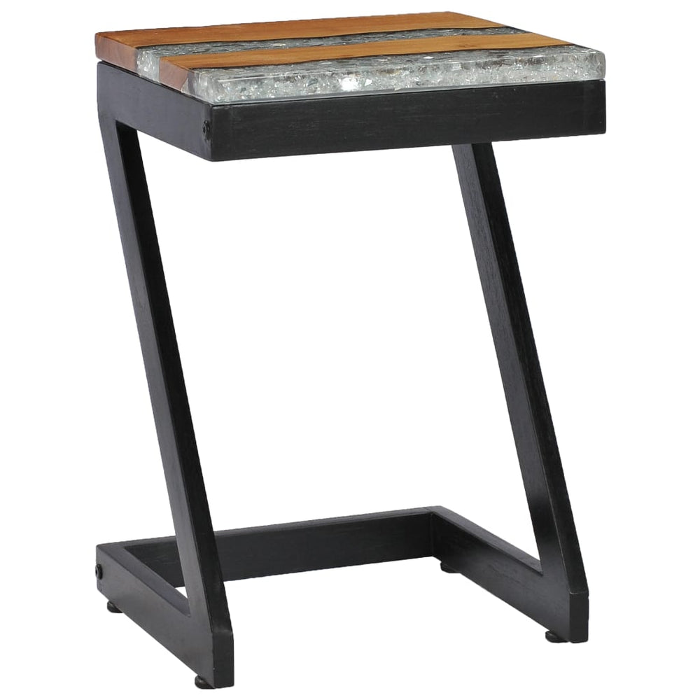 Salontafel 30x30x50 cm massief teakhout en polyresin MeubelReus