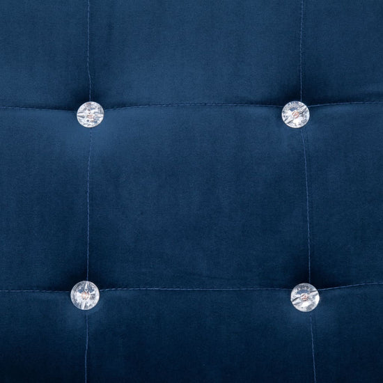 Tweezitsbank met armleuningen chroom en fluweel blauw MeubelReus