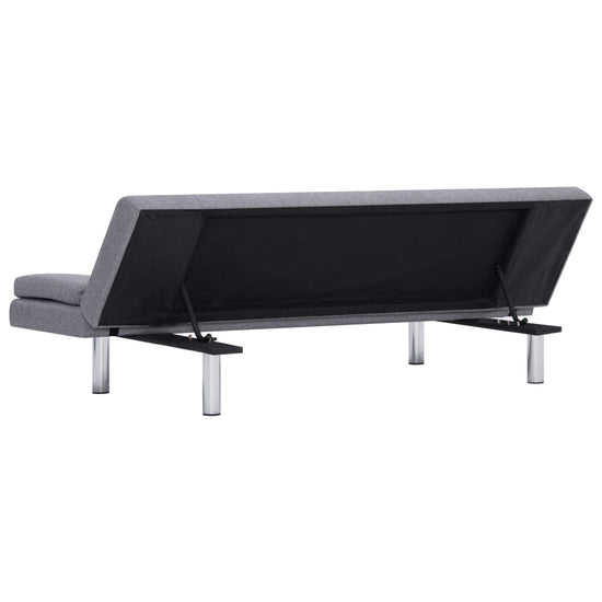 Slaapbank met twee kussens polyester lichtgrijs MeubelReus