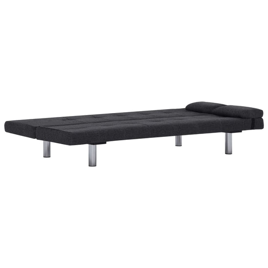 Slaapbank met twee kussens polyester donkergrijs MeubelReus