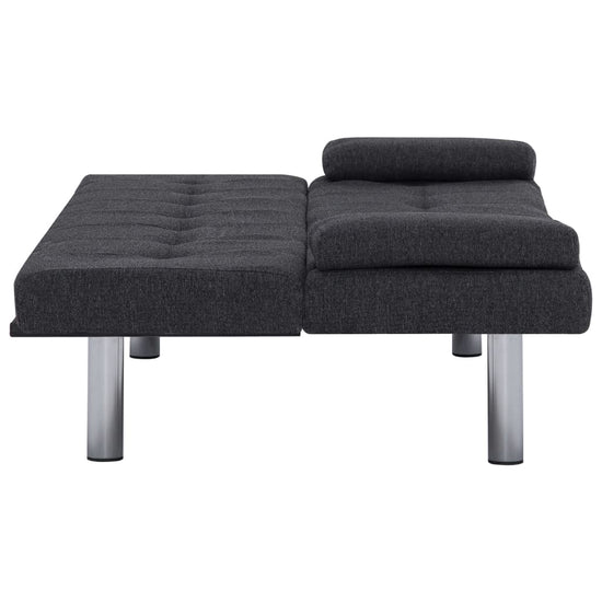 Slaapbank met twee kussens polyester donkergrijs MeubelReus