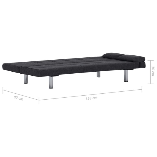 Slaapbank met twee kussens polyester donkergrijs MeubelReus