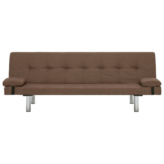 Slaapbank met twee kussens polyester bruin MeubelReus