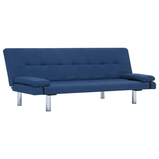 Slaapbank met twee kussens polyester blauw MeubelReus