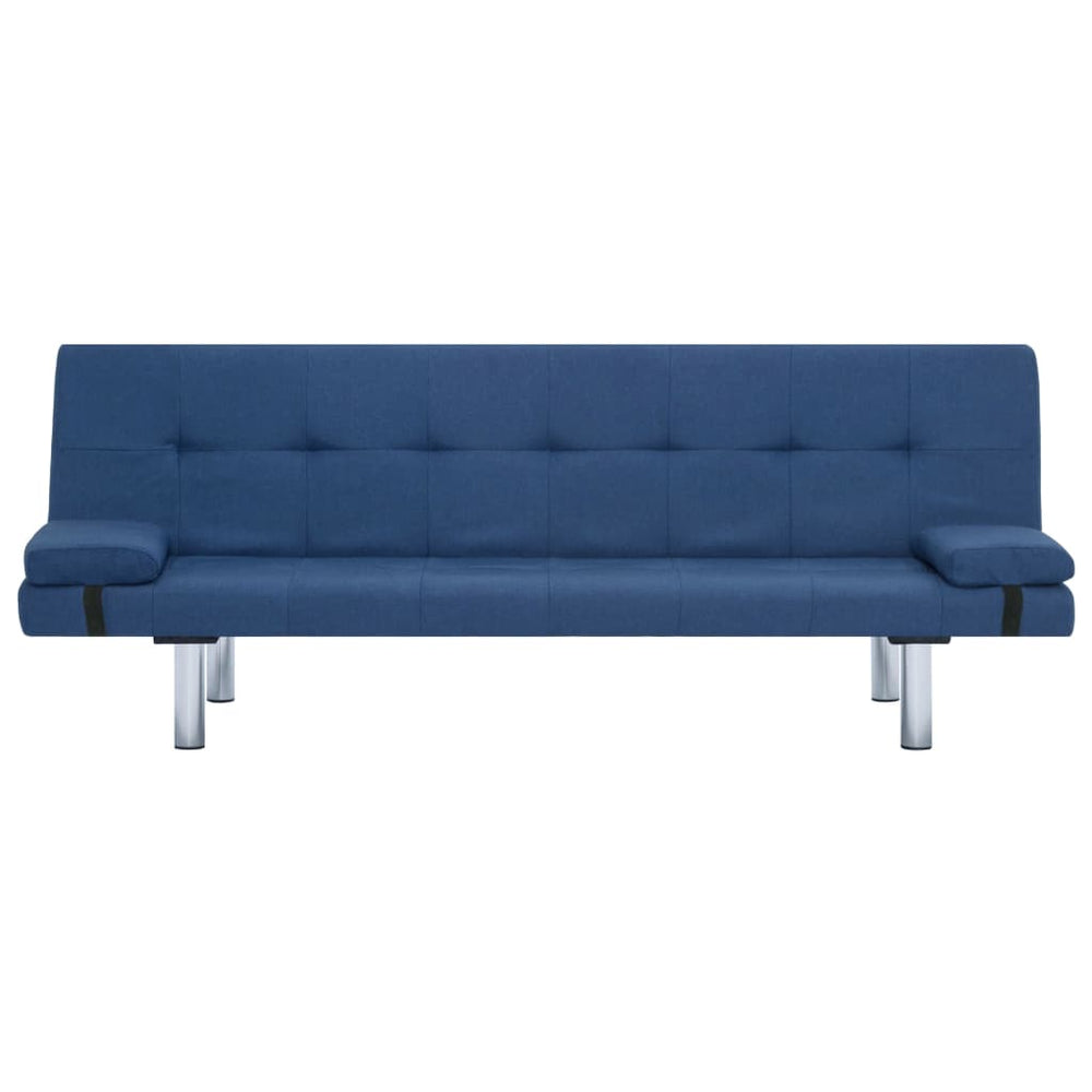 Slaapbank met twee kussens polyester blauw MeubelReus