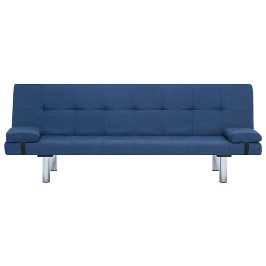 Slaapbank met twee kussens polyester blauw MeubelReus