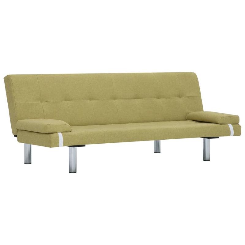 Slaapbank met twee kussens polyester groen MeubelReus