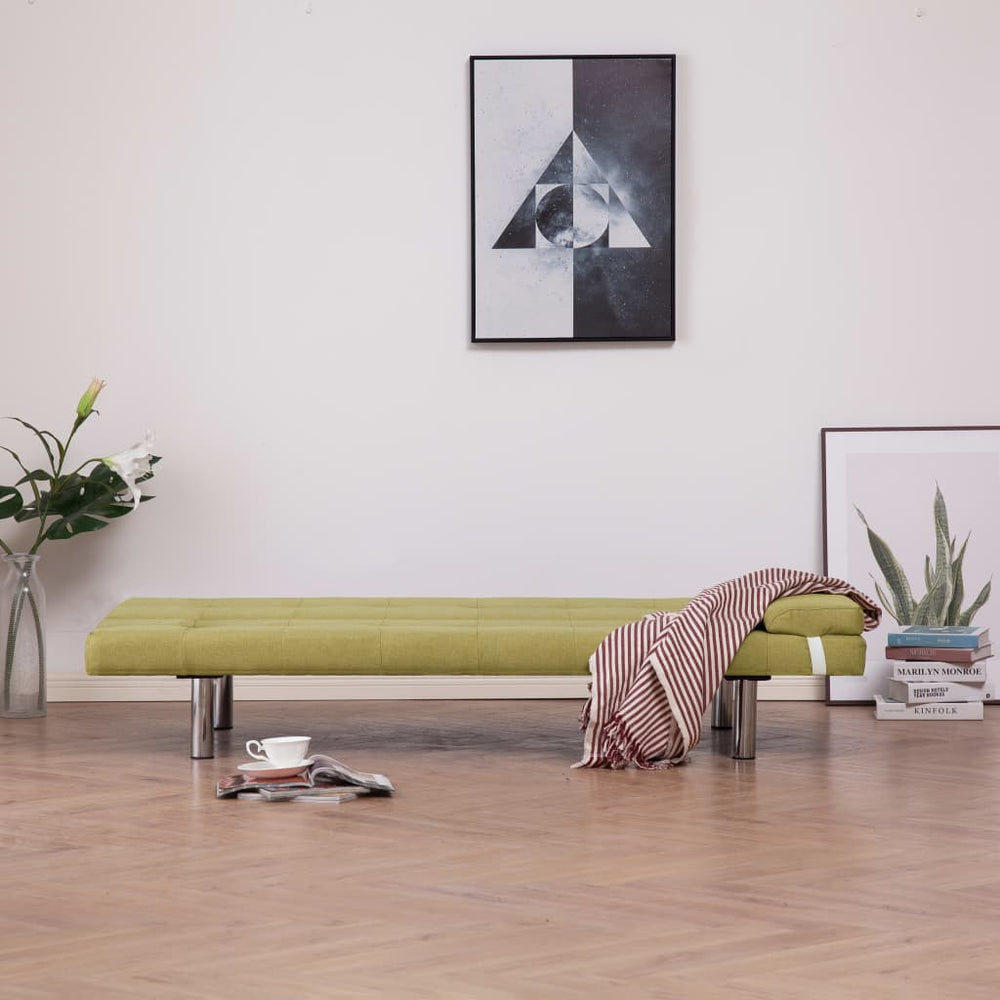 Slaapbank met twee kussens polyester groen MeubelReus