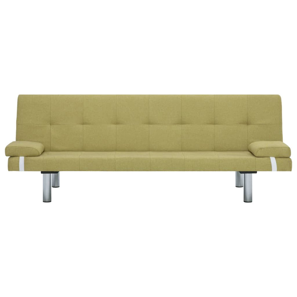 Slaapbank met twee kussens polyester groen MeubelReus