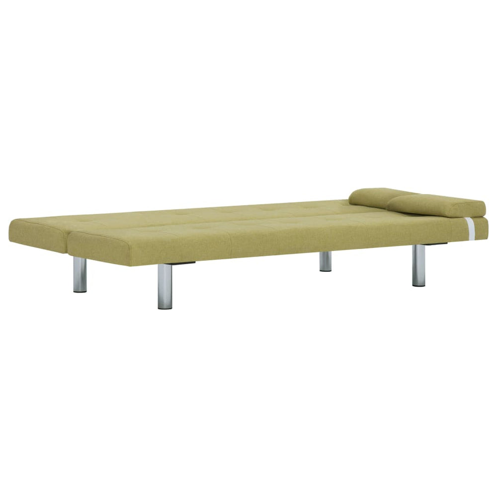 Slaapbank met twee kussens polyester groen MeubelReus