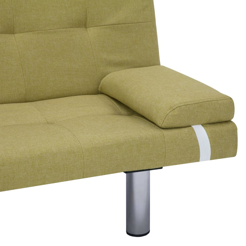 Slaapbank met twee kussens polyester groen MeubelReus