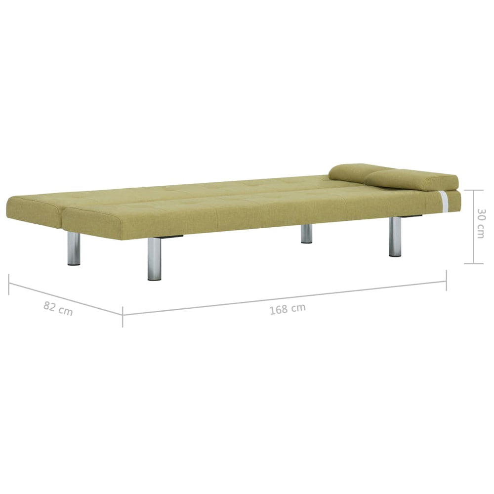 Slaapbank met twee kussens polyester groen MeubelReus