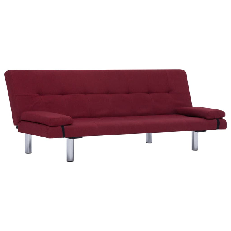 Slaapbank met twee kussens polyester wijnrood MeubelReus