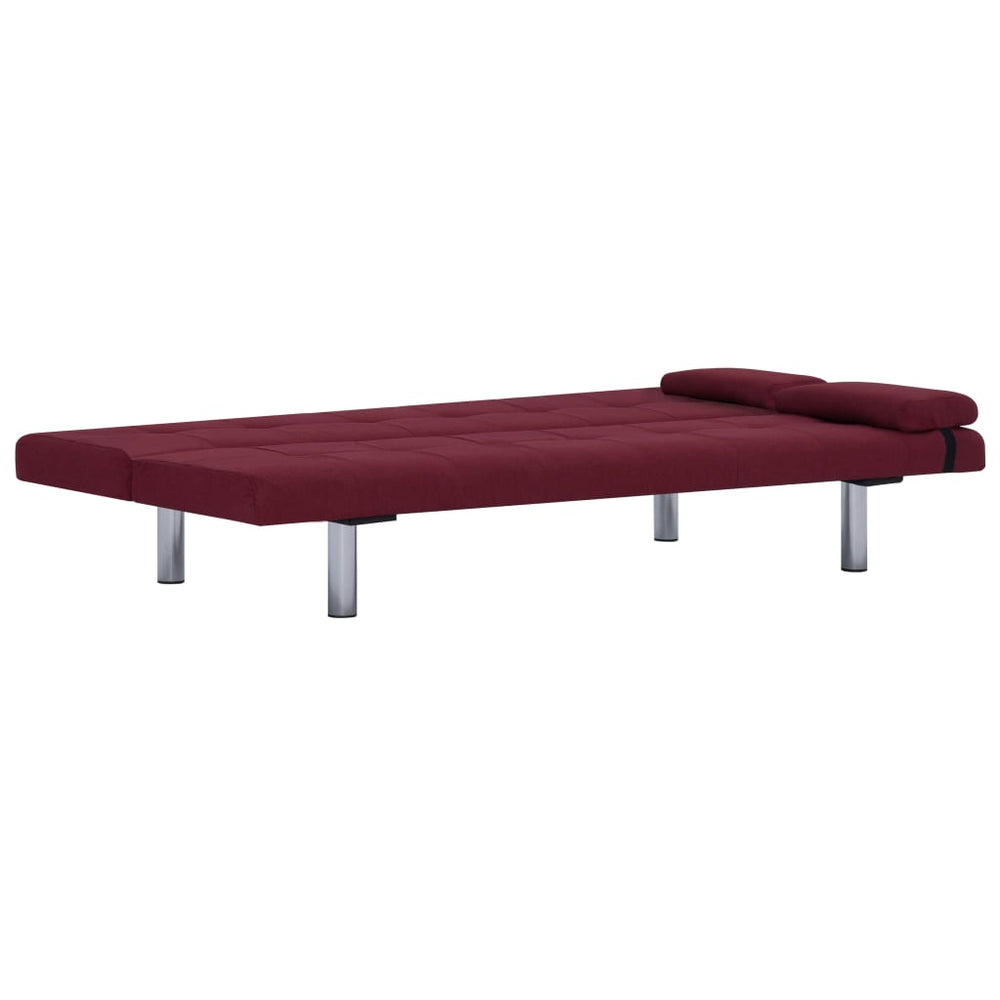 Slaapbank met twee kussens polyester wijnrood MeubelReus