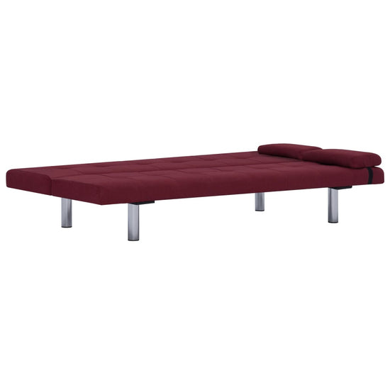 Slaapbank met twee kussens polyester wijnrood MeubelReus