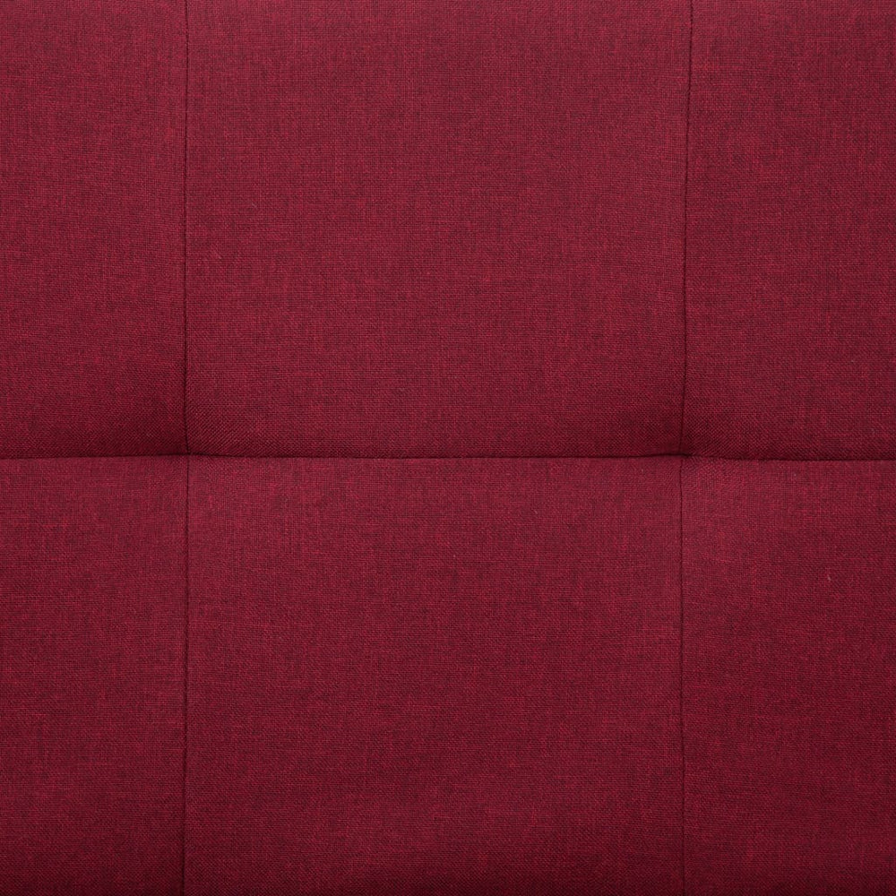 Slaapbank met twee kussens polyester wijnrood MeubelReus