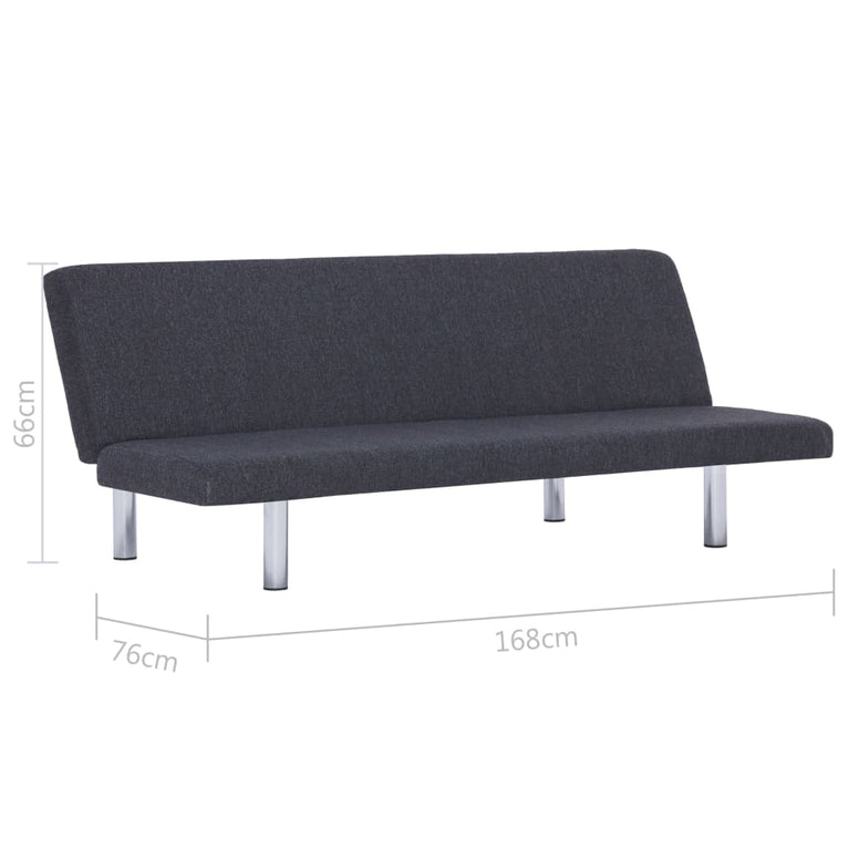 Slaapbank polyester donkergrijs MeubelReus