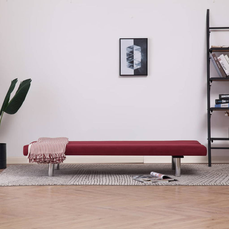 Slaapbank polyester wijnrood MeubelReus