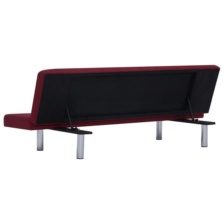 Slaapbank polyester wijnrood MeubelReus