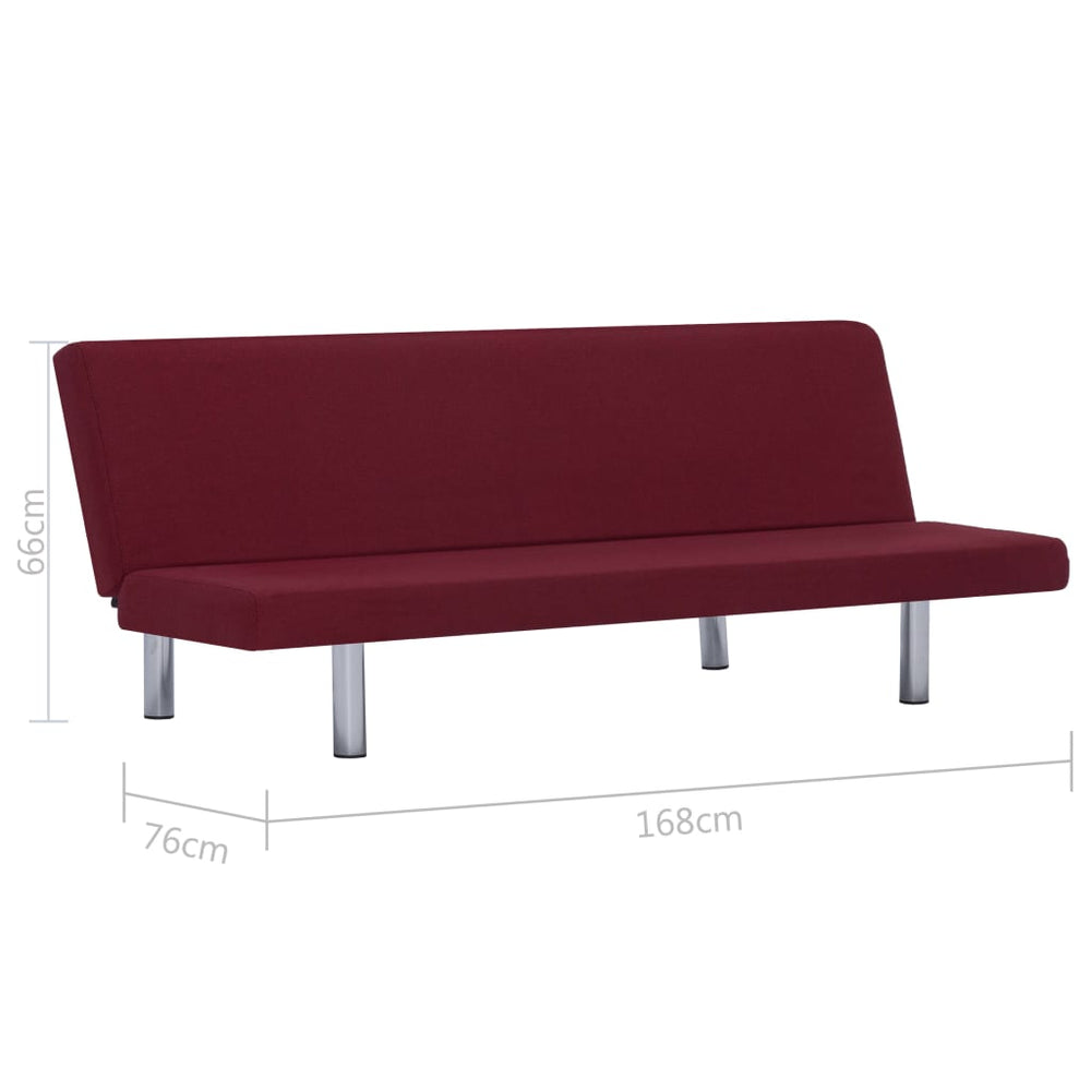 Slaapbank polyester wijnrood MeubelReus