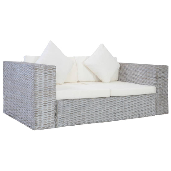 Tweezitsbank met kussens natuurlijk rattan MeubelReus