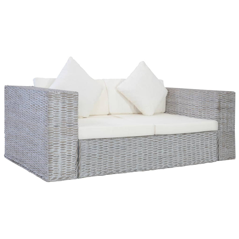 Tweezitsbank met kussens natuurlijk rattan MeubelReus