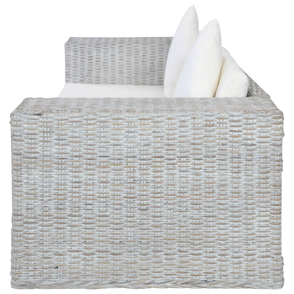 Tweezitsbank met kussens natuurlijk rattan MeubelReus