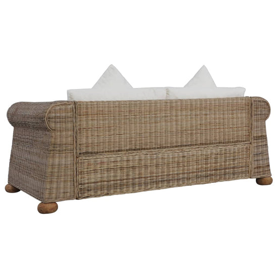 Tweezitsbank met kussens natuurlijk rattan MeubelReus