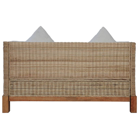 Tweezitsbank met kussens natuurlijk rattan MeubelReus