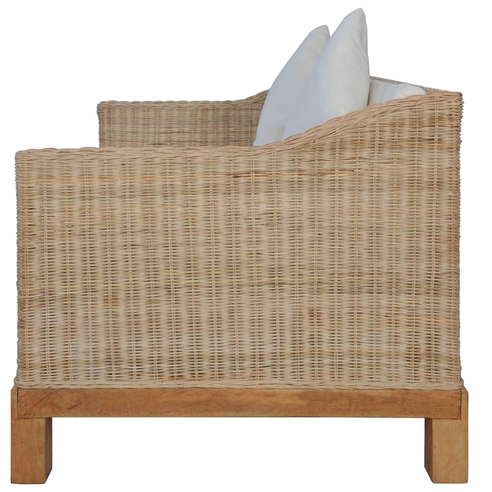 Tweezitsbank met kussens natuurlijk rattan MeubelReus