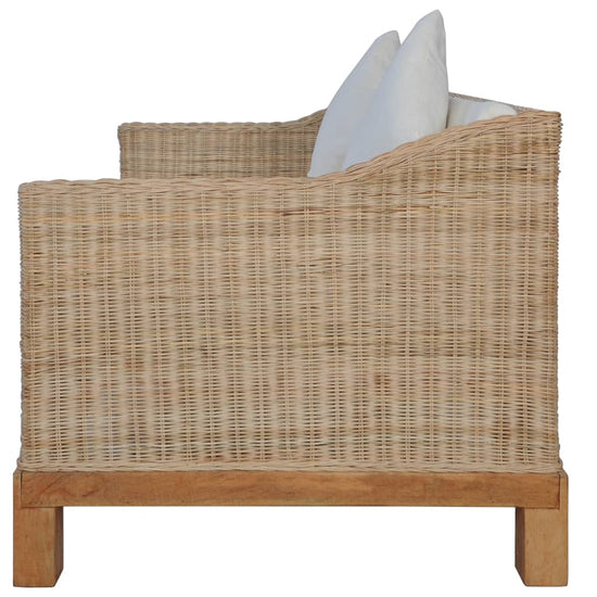 Tweezitsbank met kussens natuurlijk rattan MeubelReus
