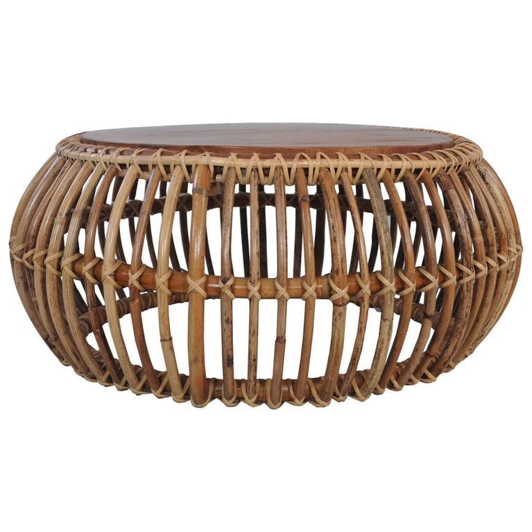 Salontafels 2 st natuurlijk rattan MeubelReus