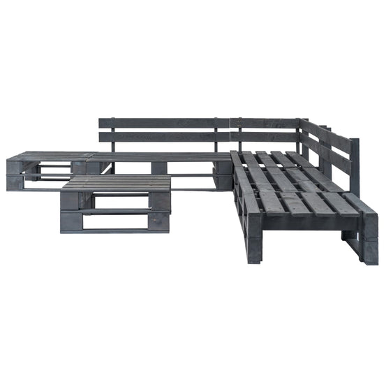 6-delige Loungeset pallet hout grijs MeubelReus