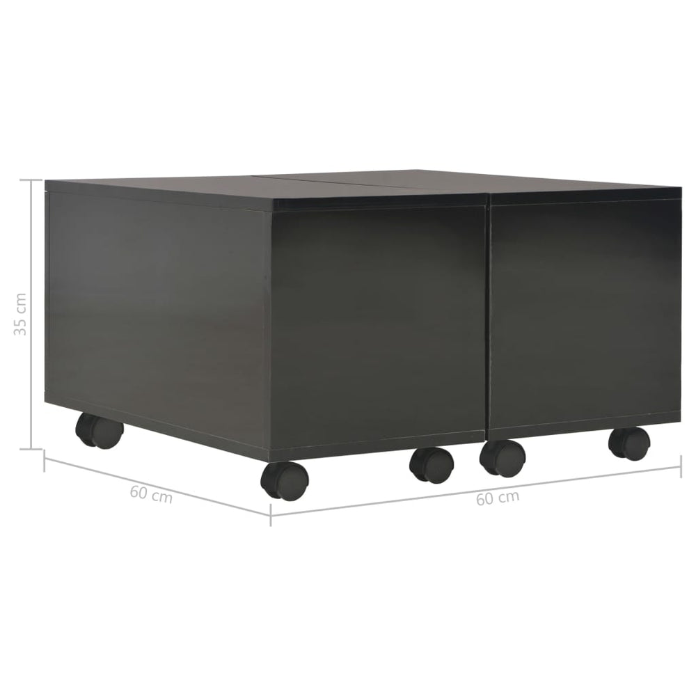 Salontafel 60x60x35 cm spaanplaat hoogglans zwart MeubelReus