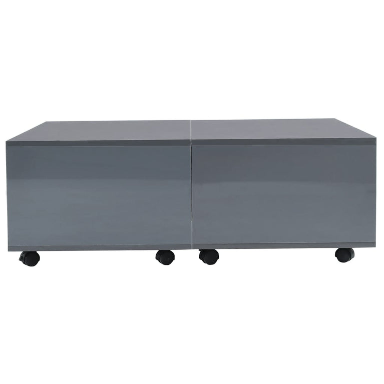 Salontafel 100x100x35 cm hoogglans grijs MeubelReus