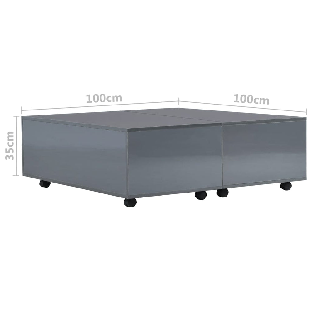 Salontafel 100x100x35 cm hoogglans grijs MeubelReus
