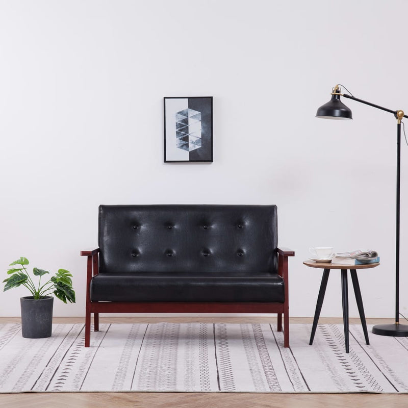 Tweezitsbank kunstleer zwart MeubelReus