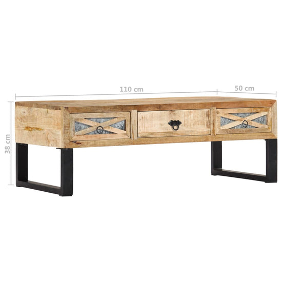 Salontafel 110x50x38 cm massief mangohout MeubelReus