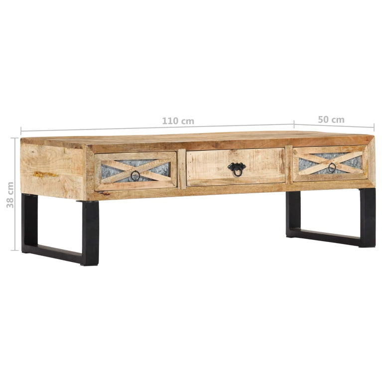 Salontafel 110x50x38 cm massief mangohout MeubelReus