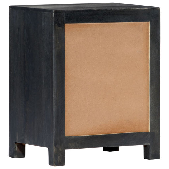 Nachtkastje handgesneden 40x30x50 cm massief mangohout grijs MeubelReus