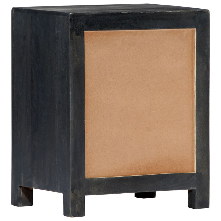 Nachtkastje handgesneden 40x30x50 cm massief mangohout grijs MeubelReus