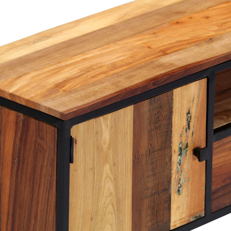 Tv-meubel 120x30x40 cm massief gerecycled hout en staal MeubelReus