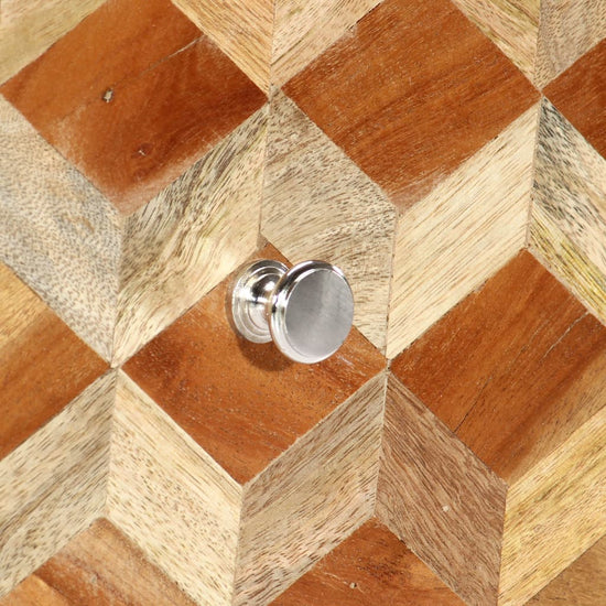 Nachtkastje 40x30x50 cm massief mangohout grijs MeubelReus