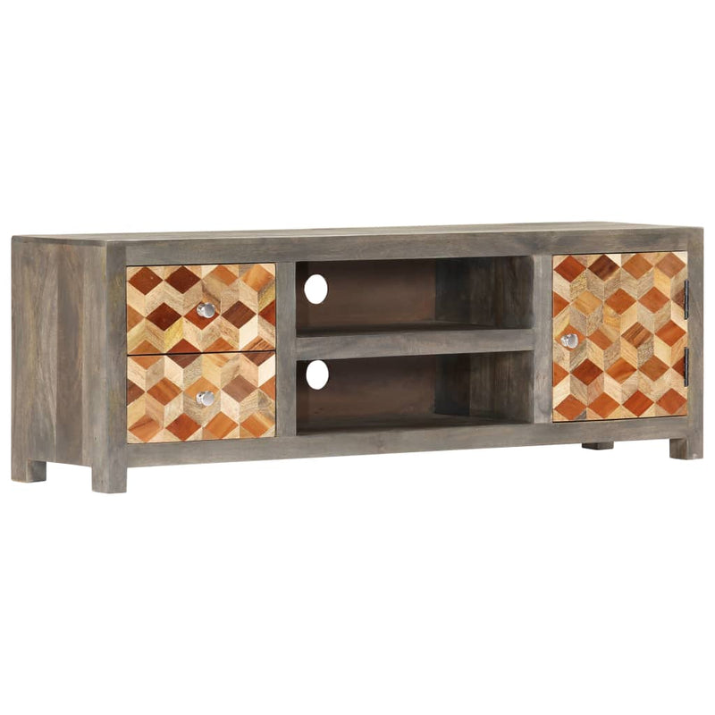Tv-meubel 120x30x40 cm massief mangohout grijs MeubelReus