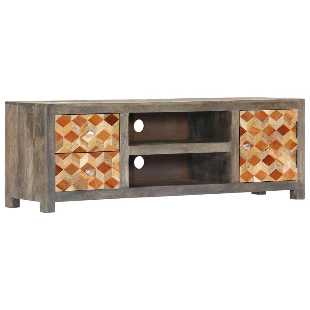 Tv-meubel 120x30x40 cm massief mangohout grijs MeubelReus
