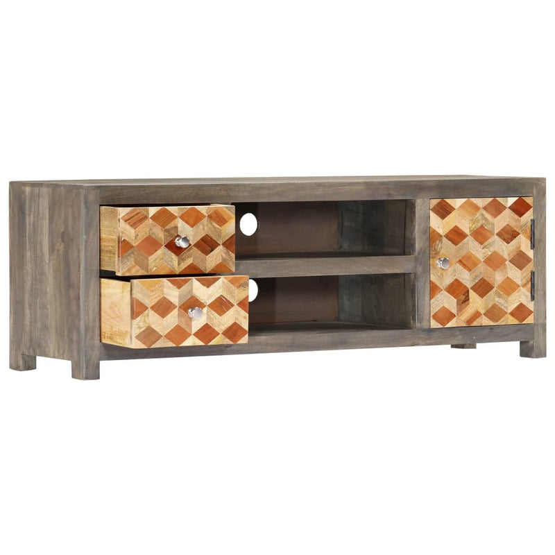 Tv-meubel 120x30x40 cm massief mangohout grijs MeubelReus