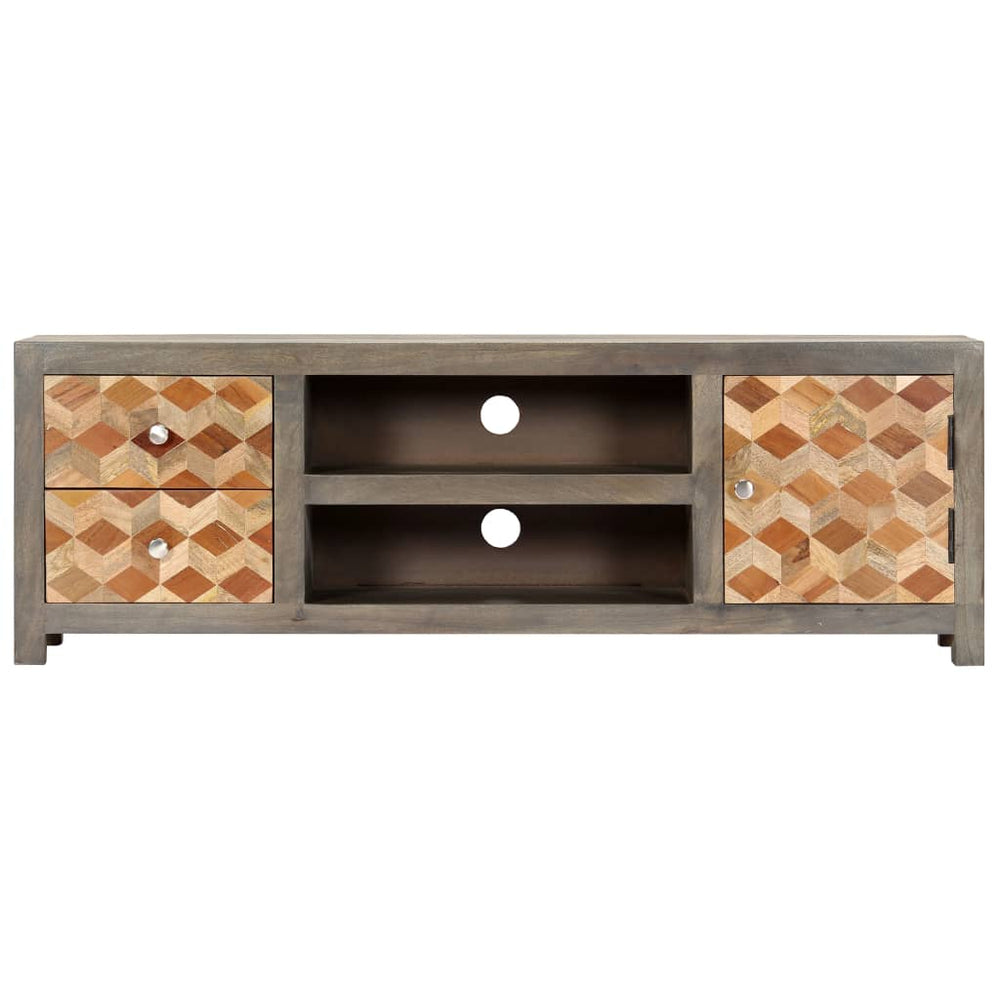 Tv-meubel 120x30x40 cm massief mangohout grijs MeubelReus