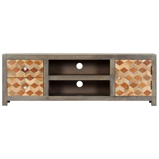 Tv-meubel 120x30x40 cm massief mangohout grijs MeubelReus