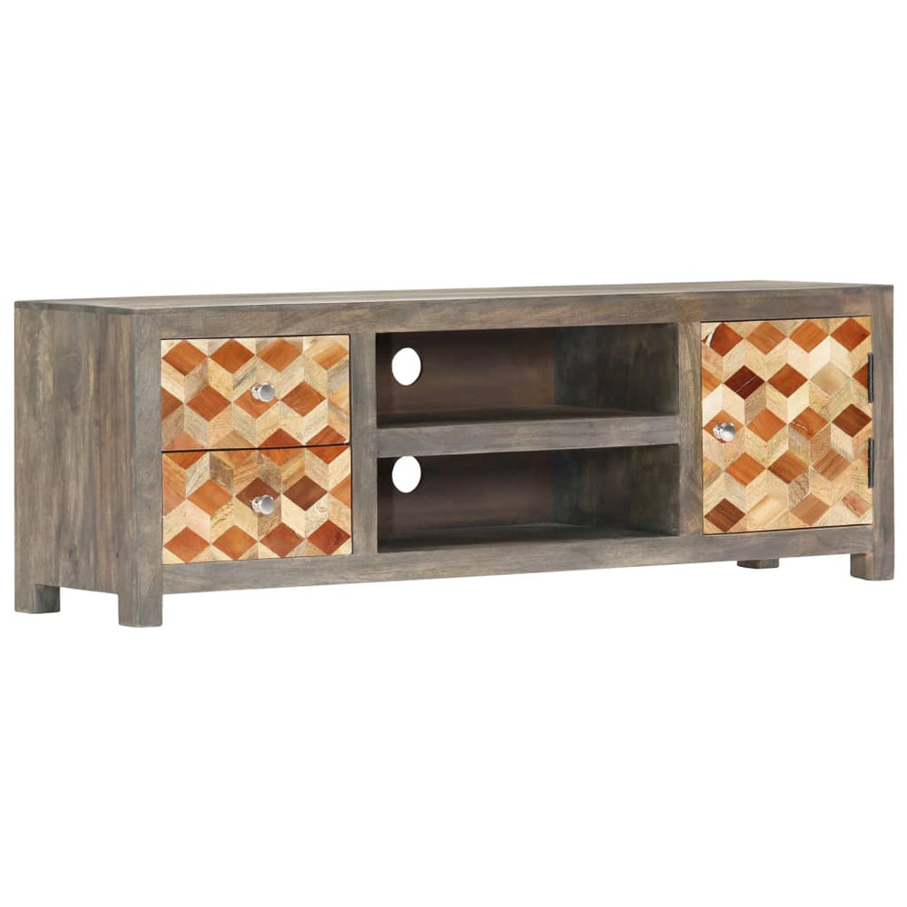 Tv-meubel 120x30x40 cm massief mangohout grijs MeubelReus